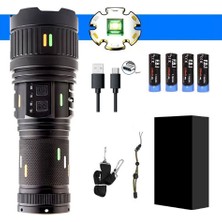 Hobilinka Pro F-3001 Alüminyum Tg LED Güç Göstergeli Type-C Şarjlı El Feneri 100 W