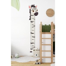 Zebra Temalı Dekoratif Çocuk Boy Ölçer Sticker – Duvar Cetveli Takip Çizelgesi