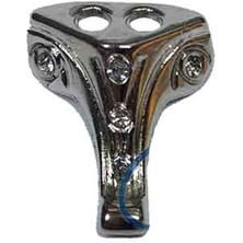 Hobilinka Moda Taşlı Ahşap Sandık Ayağı, Kutu Ayak 1,5 cm - Nikel, 100 Adet