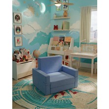 Lensa Home Çocuk Koltuğu Komple Sünger Katlanabilir Yataklı - Çocuk Minderi 0-4 Yaş Mavi