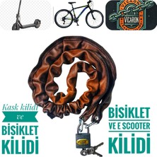 Feyza Design 100 cm Bisiklet ve Kask Kilidi - Kahverengi, Tr Menşei