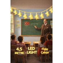 Pairla 4,5 Metre 3 Yıldız 1 Ay Led, 23 Nisan Süsleri 23 Nisan Okul Anaokulu Süslemeleri