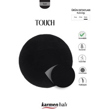 Karmen Halı Post Touch TH001S Siyah Halı Post Peluş Kürk Halı Yuvarlak Daire