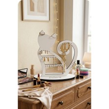 Ahşap Takı  askısı  stand kedi figürlü kişiselleştirilebilir