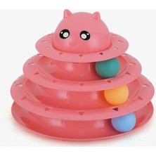 Feyza Design 3 Katlı Pembe Kedi Oyuncağı - Zeka Geliştirici