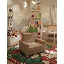 Lensa Home Çocuk Koltuğu Komple Sünger Katlanabilir Yataklı - Çocuk Minderi 0-4 Yaş Krem