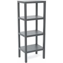 Hobilinka 4 Raflı Gri Modüler Ünite Plastik 38X29X100 cm (4887)