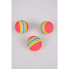 Feyza Design Orta-Sert Renkli Kedi Oyun Topu 8 cm - Eğlenceli Kedi Oyuncağı