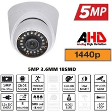 Sylar 5mp Ahd Ir Cam 3.6mm 18 Smd LED 1440P Dome Güvenlik Kamerası