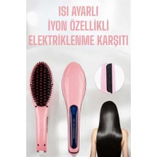 Hobilinka Fön Etkili Saç Düzleştirici Tarak Yıpranma Karşıtı Döner Kablo Isı Ayarlı