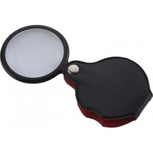 Hobilinka 5X-50MM-MINI Büyüteç Cepte Taşınan Optik Lens Katlanabilir Deri Kaplama XX1051
