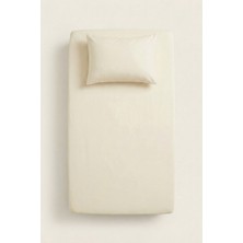 Kanz Bebek Lastikli Çarşaf Seti Ranforce %100 Pamuk 70X140+20 cm - Krem