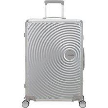 American Tourister Gümüş Çekçekli Sert Valiz Soundbox Alu-Spınner 77/28 Tsa