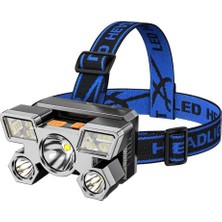 Hobilinka Şarjlı 5 LED 4 Modlu Cob LED Avcı Balıkçı Kamp Süper Kafa Lambası Model 212