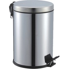 Hobilinka Pedallı 5lt Krom Metal Çöp Kovası (4887)
