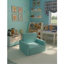 Lensa Home Çocuk Koltuğu Komple Sünger Katlanabilir Yataklı - Çocuk Minderi 0-4 Yaş Turkuaz