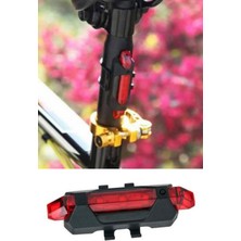 Feyza Design Şarj Edilebilir Parlak Siyah Bisiklet Arka Lambası