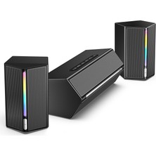 Braventa Collection Ampligame A22 Rgb Hoparlör - Subwoofer'lı Pc Ses Sistemi - 3.5mm Aux Girişli - Masaüstü Tv Uyumlu