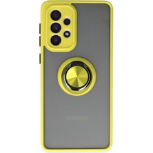 Magicool Samsung Galaxy A33 5g Kılıf Montreal Yüzüklü Silikon Kapak - Sarı