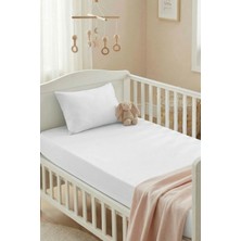 Kanz Bebek Lastikli Çarşaf Seti Ranforce %100 Pamuk 70X140+20 cm - Beyaz
