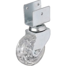 Hobilinka Hts 328 - 50X20 mm Şeffaf Makaralı Kısa U Tablalı Teker 4 Adet