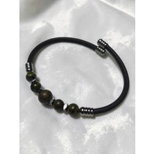 Basqio Doğal Taş Yaylı Bileklik - Kan Taşı