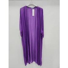 Della Moor Kadın Mor Italyan Uzun Ipek Kaftan