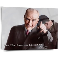 Shiny Art Atatürk Portre Cam Tablo - ATA114