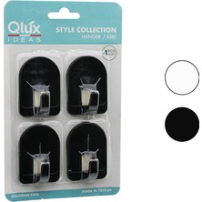 Hobilinka Qlux L-00950 4pcs Dome Askı No-2 Kubbeli - Siyah - Beyaz - Plastik Askı Yapışkanlı Montaj (4887)