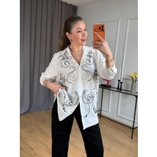 Size Özgü Ekru Boncuklu Gömlek