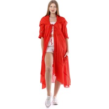 Luisido Nar Çiçeği Kadın Cadı Kapüşonlu Bohem Kaftan