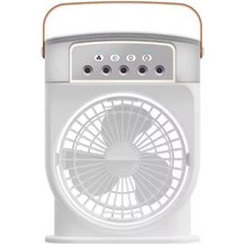 Hobilinka Şarjlı 600 ml Su Hazneli Taşınabilir Masaüstü Vanilatör  Güçlü Fan ve 2000 Mah Pil Beyaz