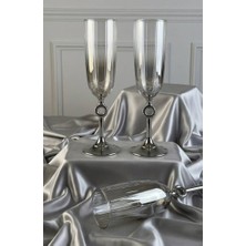 Rova Tr Ayça Serisi 6'lı Cam Titanyum Kaplama Lüks Ayaklı Modern Kadeh Set - Şık Kadehleri