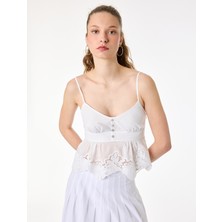 Koton Pamuklu Ip Askılı V Yaka Düğmeli Fisto Bluz