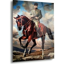 Shiny Art Atatürk At Üstünde Komutan Pozu Cam Tablo – ATA164