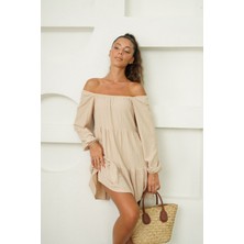 Die&More Bej Kaşkorse Bürümcük Elbise