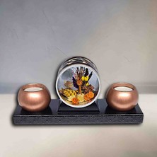 Bay3 Hobi Çiçekli Mumluk, Leopar Desen