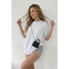 Assef Kadın Basic Oversize  Tişört Pamuk Yumuşak Dokulu Bol Kesim Kısa Kollu T-Shirt