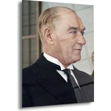 Shiny Art Atatürk Profilden Portre Cam Tablo – ATA155