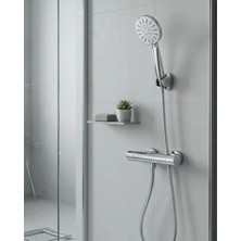 Astraltech Çok Fonksiyonlu 4 Modlu El Duşu Başlığı Krem Duş Seti Spiral Hortumlu