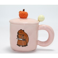 Poebgo Family's 3D Capybara Desenli Porselen Kupa Bardak