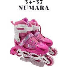 Feyza Design Işıklı Ayarlanabilir Çocuk Pateni Pembe 34-37 Beden