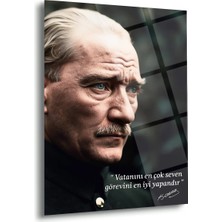Shiny Art Atatürk Vatanını En Çok Seven Görevini En Iyi Yapandır Cam Tablo – ATA142