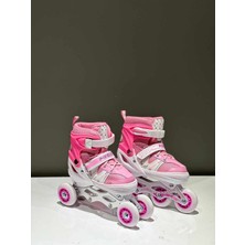 Feyza Design Çocuk Işıklı Paten 34-37 Numara, Ayarlanabilir, Çanta ile