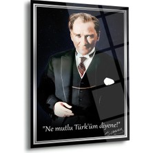 Shiny Art Ne Mutlu Türk’üm Diyene Atatürk Cam Tablo – ATA237
