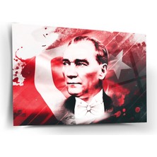 Shiny Art Atatürk Türk Bayrağı Temalı Sanatsal Cam Tablo – ATA208