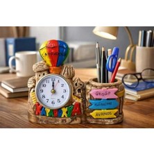 Uğur Mobilya Kapadokya Peribacası Alçı Küçük Masa Saati - Kalemlik