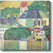 Artarilion Kare Kanvas Tablo Hd Dijital Baskı Salon Ofis Tablosu Kanvas Gustav Klimt St Wolfgang Kilisesi  Duvar Dekorasyon