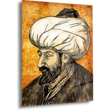 Shiny Art Fatih Sultan Mehmet Portre Cam Tablo – ISL134