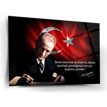 Shiny Art Atatürk’ün “dünya Üzerinde Gördüğümüz Her Şey Kadının Eseridir” Sözü ile Cam Tablo – ATA222